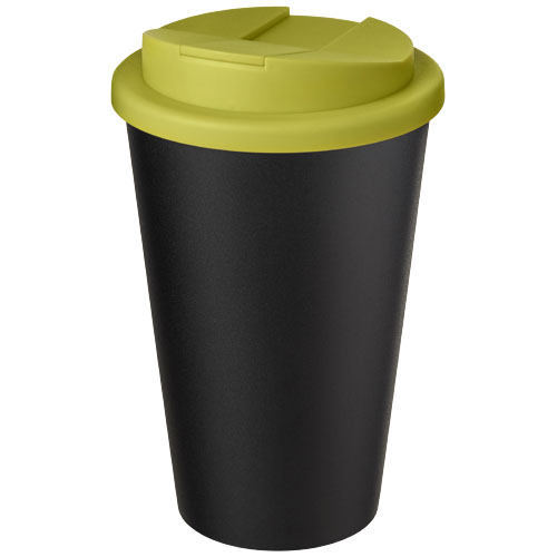 Gobelet recyclé personnalisé 350 ml Americano® Eco Citron vert et Noir
